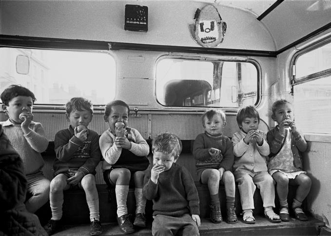 On board the Liverpool 8 double decker playbus 1969 